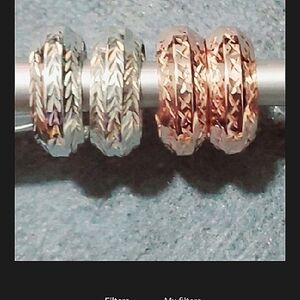 Diamond Cut Hoop Earrings Sterling Silver Rose Gold